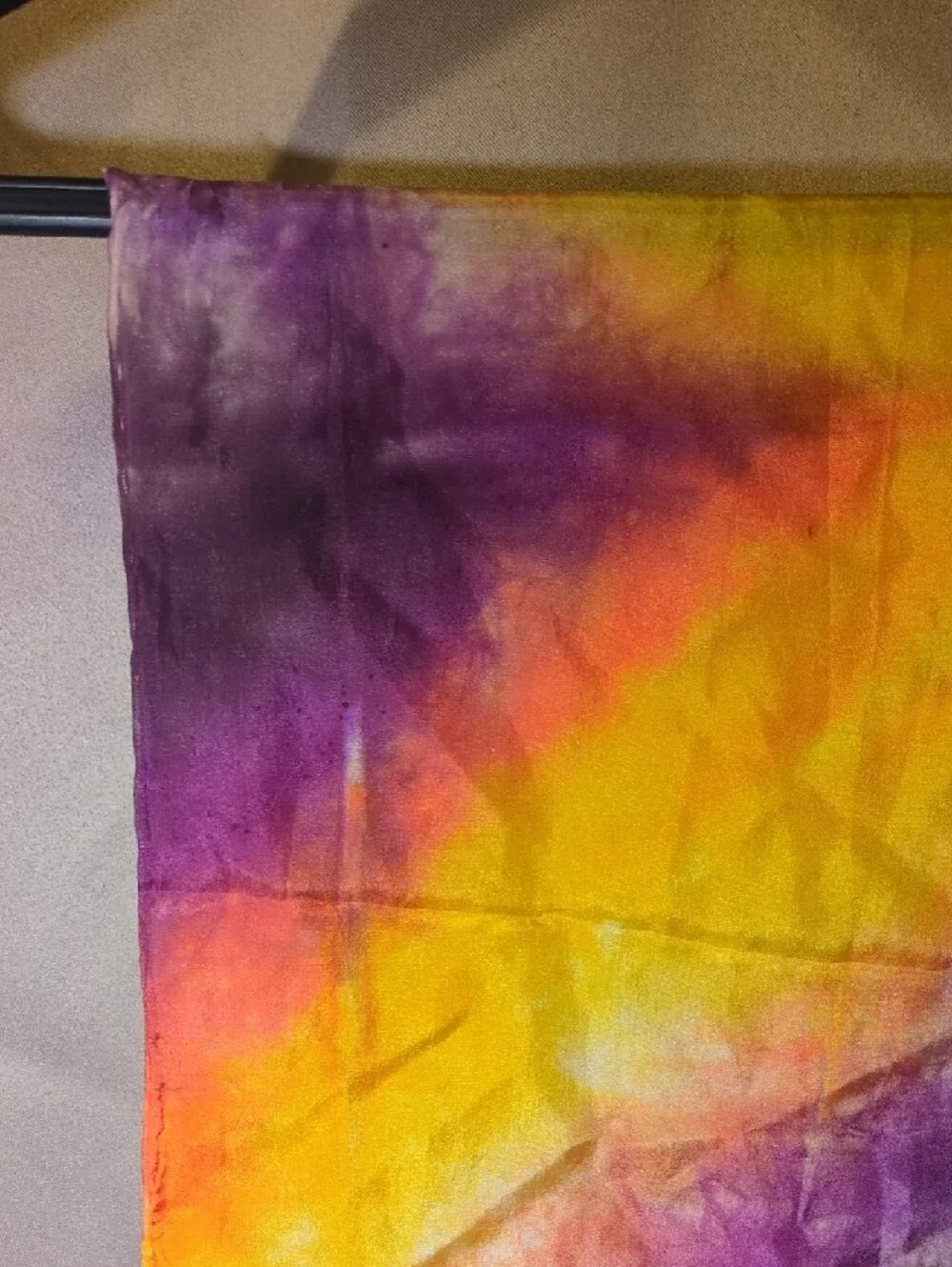 100% Silk Vibrant Tie-Dye Scarf